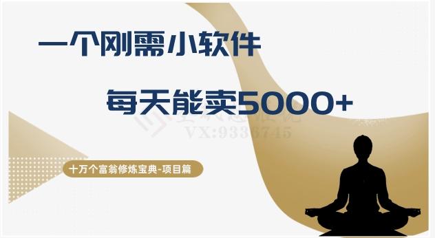 十万个富翁修炼宝典之17.一个刚需小软件，每天能卖5000+-灼光资源宝库