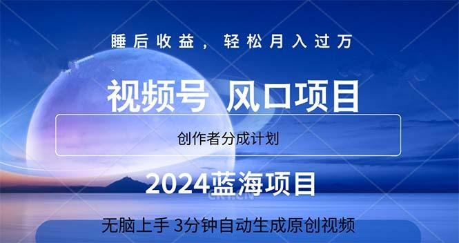 2024蓝海项目，3分钟自动生成视频，月入过万-灼光资源宝库