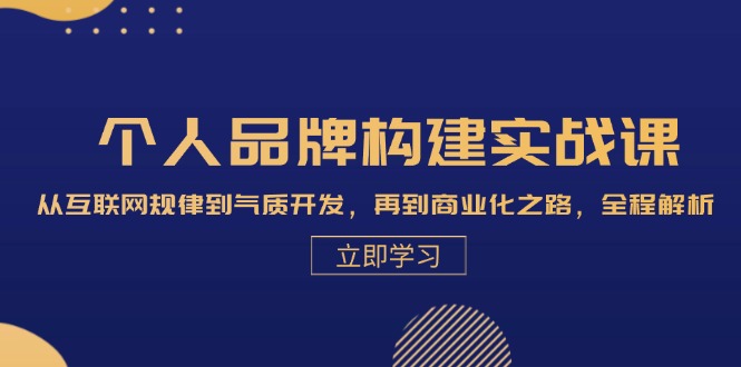 个人品牌构建实战课：从互联网规律到气质开发，再到商业化之路，全程解析-灼光资源宝库