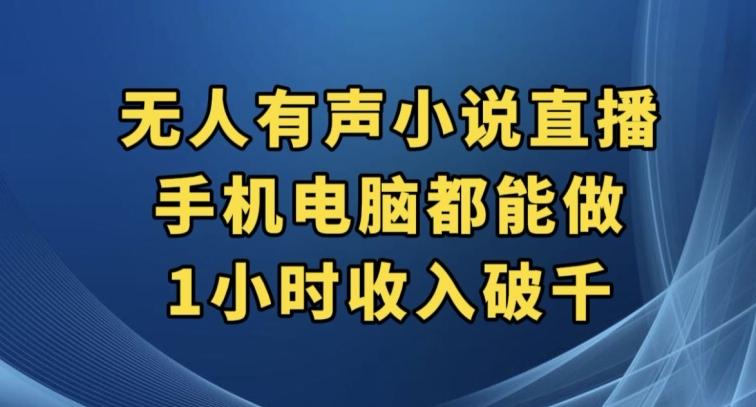 抖音无人有声小说直播，手机电脑都能做，1小时收入破千【揭秘】-蘑菇资源宝库
