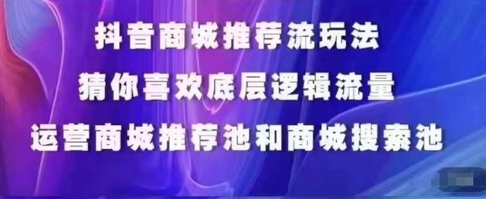 抖音商城运营课程，猜你喜欢入池商城搜索商城推荐人群标签覆盖-灼光资源宝库