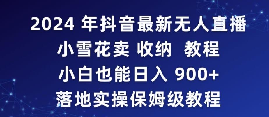 2024年抖音最新无人直播小雪花卖收纳教程，小白也能日入900+落地实操保姆级教程【揭秘】-灼光资源宝库