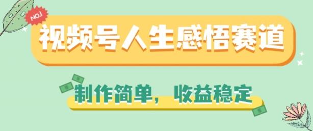 视频号人生感悟赛道，制作简单，收益稳定【揭秘】-灼光资源宝库