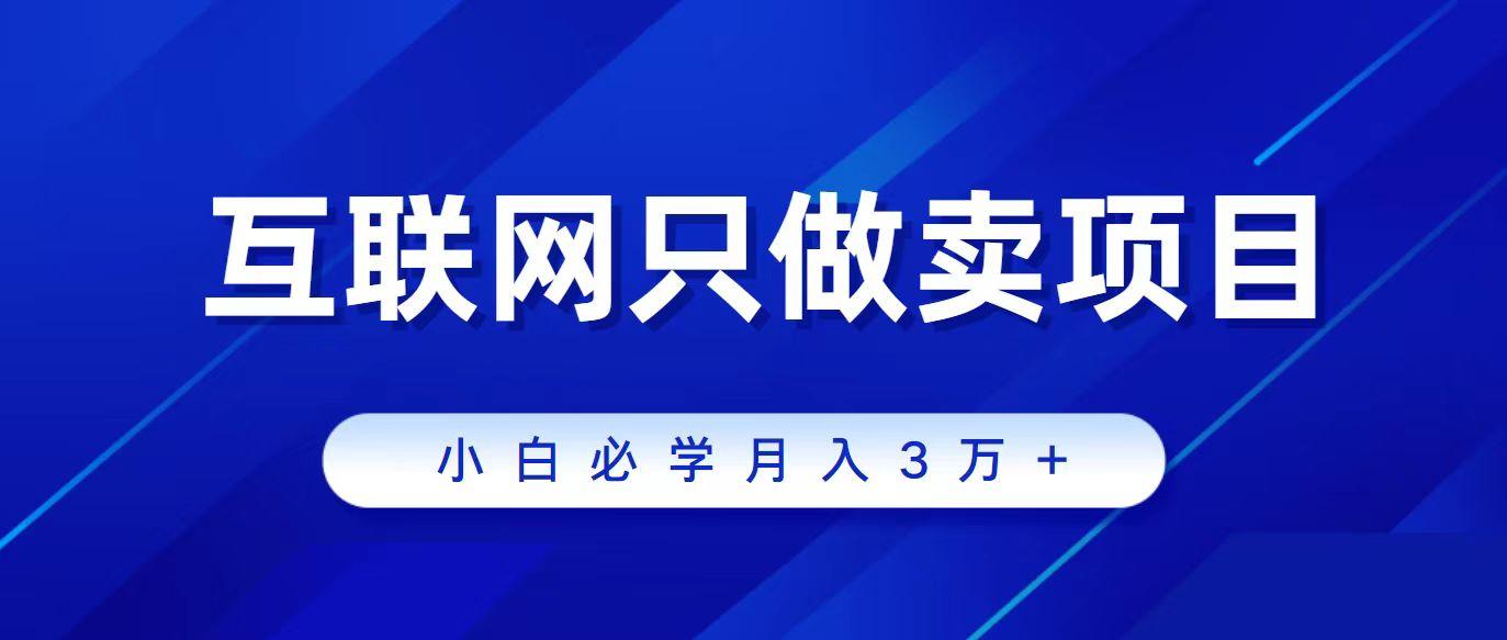 (9623期)互联网的尽头就是卖项目，被割过韭菜的兄弟们必看！轻松月入三万以上！-灼光资源宝库