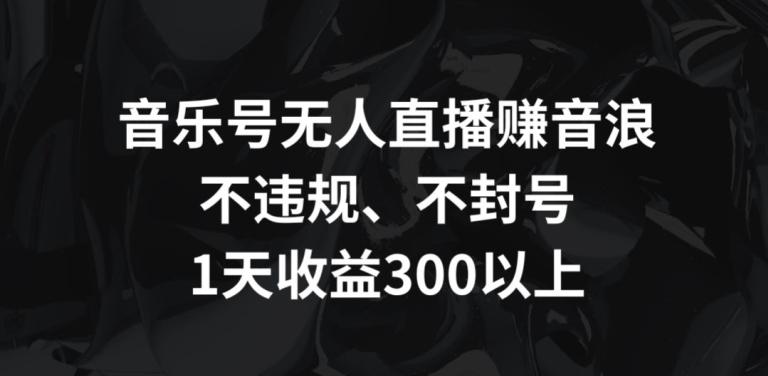 音乐号无人直播赚音浪，不违规、不封号，1天收益300+【揭秘】-灼光资源宝库