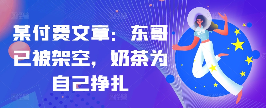 某付费文章：东哥已被架空，奶茶为自己挣扎!!-灼光资源宝库