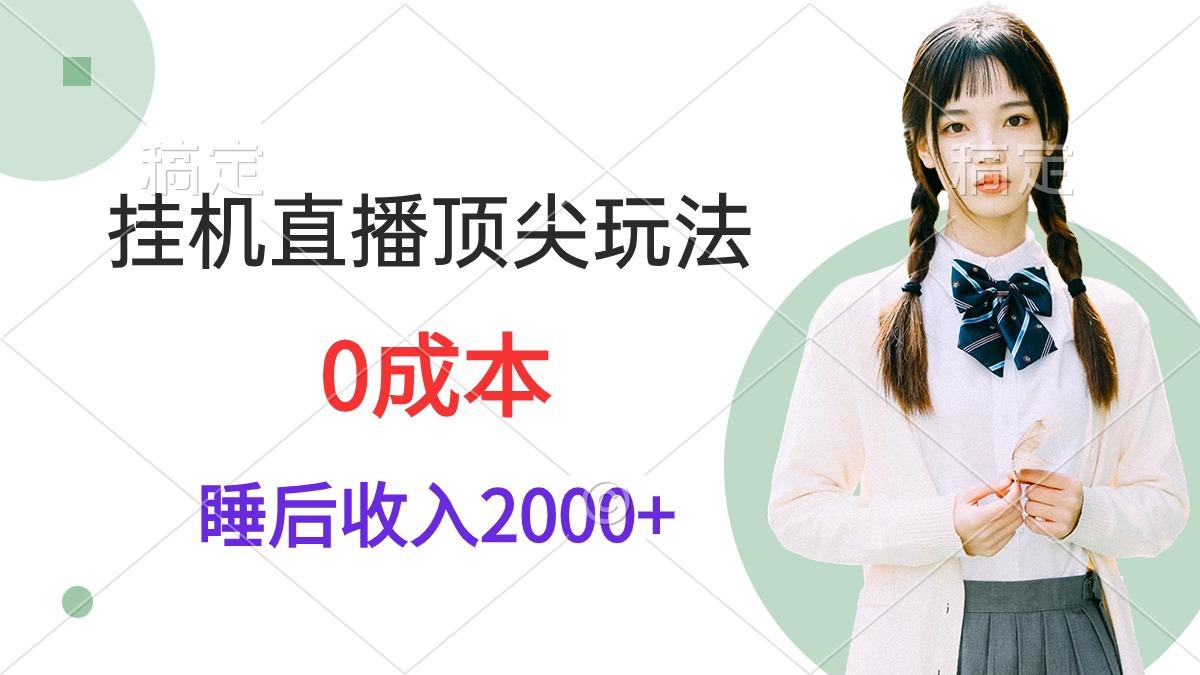 (9715期)挂机直播顶尖玩法，睡后日收入2000+、0成本，视频教学-灼光资源宝库