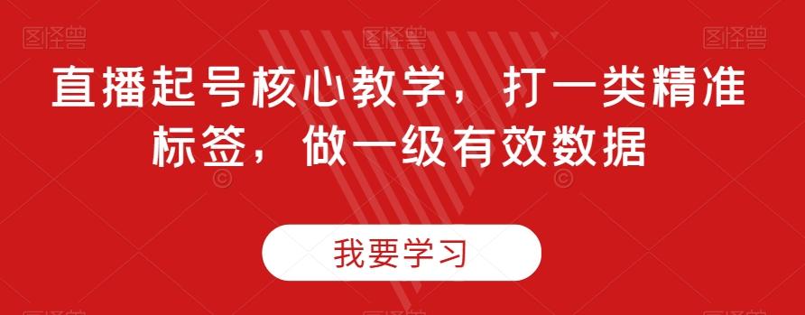 直播起号核心教学，打一类精准标签，做一级有效数据-灼光资源宝库