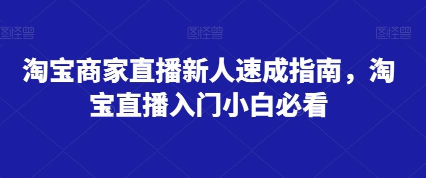淘宝商家直播新人速成指南，淘宝直播入门小白必看-灼光资源宝库