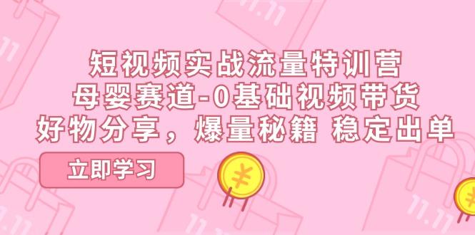 短视频实战流量特训营，母婴赛道-0基础带货，好物分享，爆量秘籍 稳定出单-灼光资源宝库