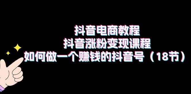 抖音电商教程：抖音涨粉变现课程：如何做一个赚钱的抖音号(18节-灼光资源宝库