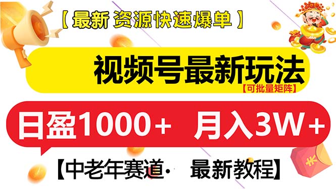 视频号最新玩法 中老年赛道 月入3W+-灼光资源宝库