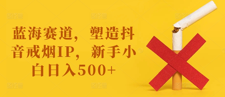 蓝海赛道，塑造抖音戒烟IP，新手小白日入500+【揭秘】-灼光资源宝库