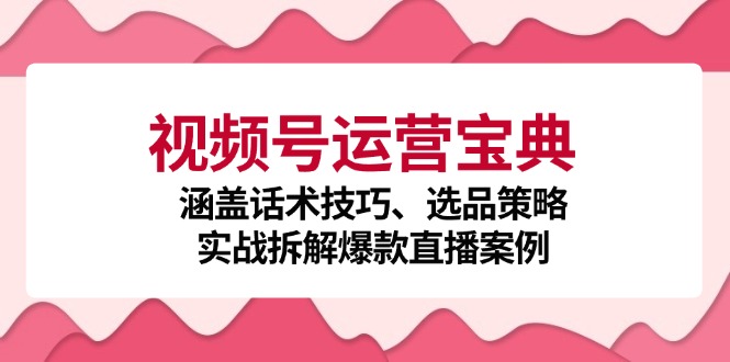 视频号运营宝典：涵盖话术技巧、选品策略、实战拆解爆款直播案例-灼光资源宝库