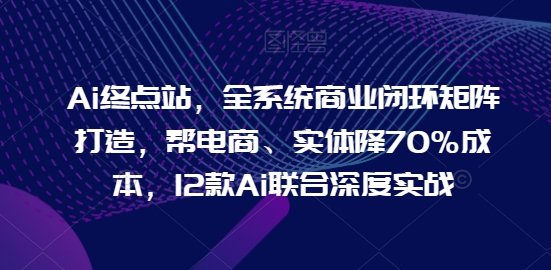 Ai终点站,全系统商业闭环矩阵打造,帮电商、实体降70%成本,12款Ai联合深度实战【0906更新】