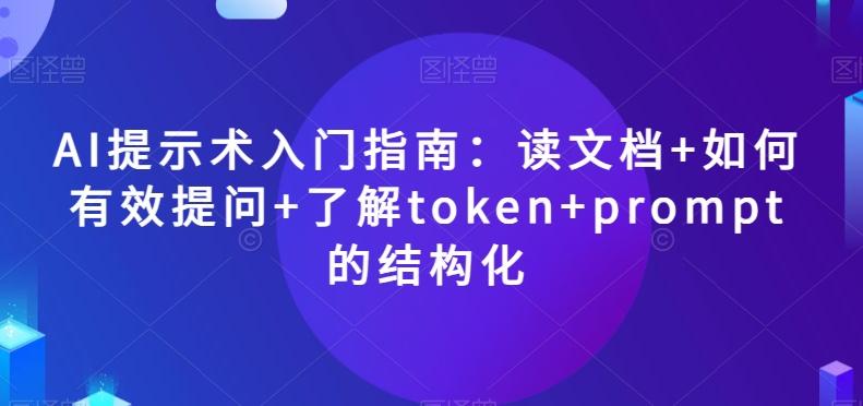 AI提示术入门指南：读文档+如何有效提问+了解token+prompt的结构化【揭秘】-灼光资源宝库