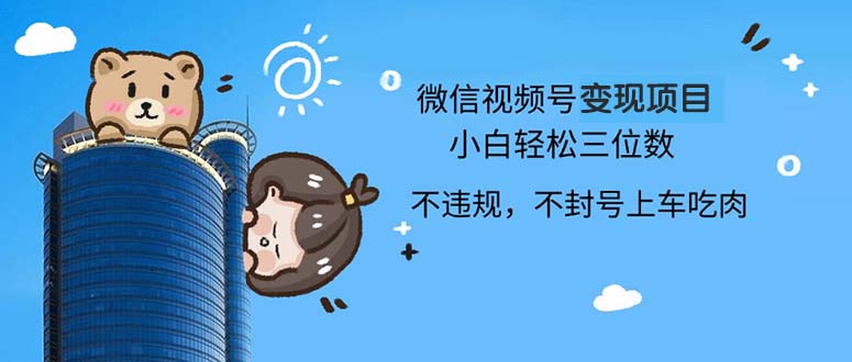 2024最新微信视频号变现项目，小白轻松月入四位数-灼光资源宝库