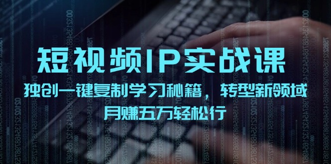 短视频IP实战课，独创一键复制学习秘籍，转战新领域，月赚五万轻松行-灼光资源宝库