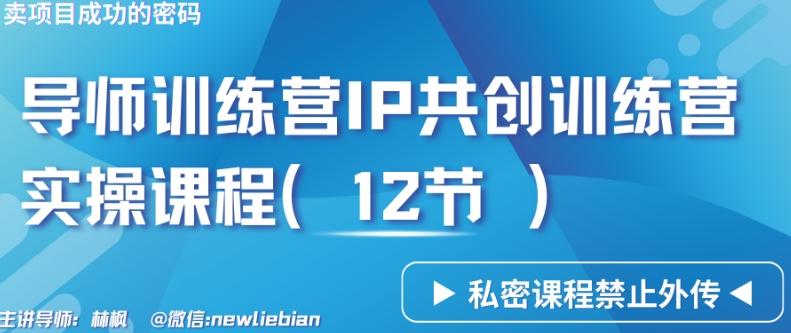 导师训练营3.0IP共创训练营私密实操课程(12节)-卖项目的密码成功秘诀【揭秘】-灼光资源宝库