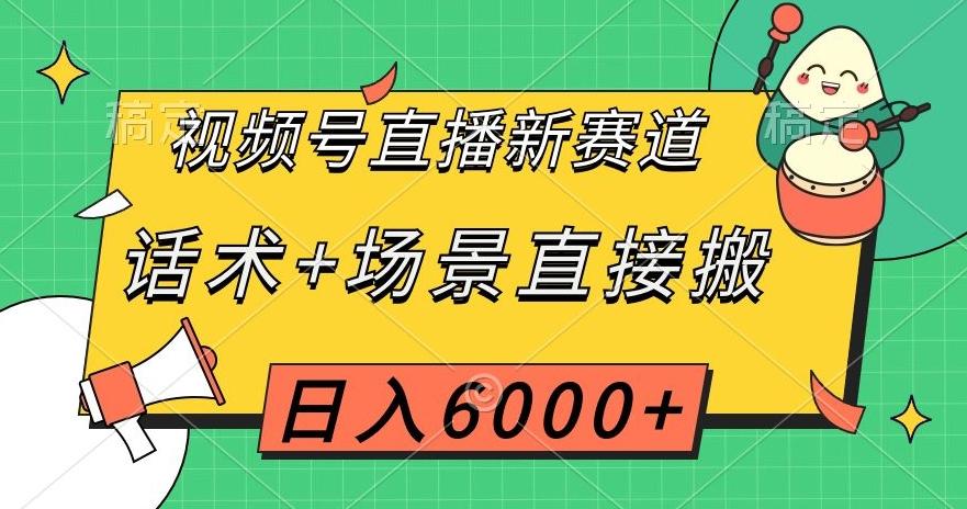 视频号直播新赛道，话术+场景直接搬，日入6000+【揭秘】-灼光资源宝库