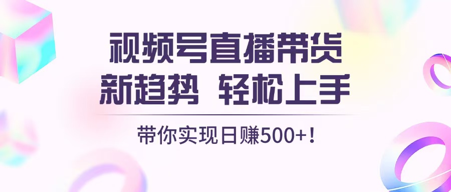视频号直播带货新趋势，轻松上手，带你实现日赚500+-灼光资源宝库