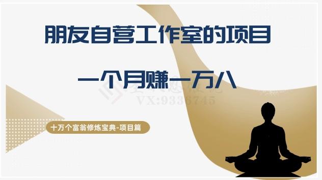 十万个富翁修炼宝典之16.朋友自营工作室的项目，一个月赚一万八-灼光资源宝库