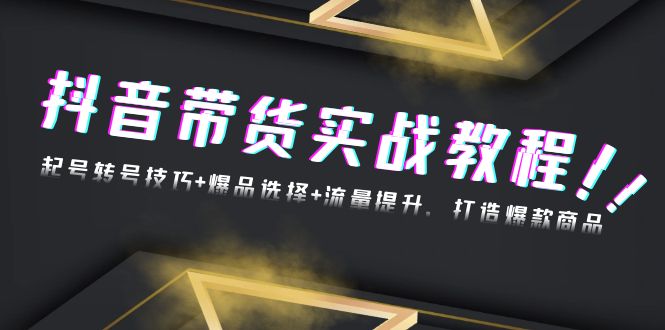抖音带货实战教程：起号转号技巧+爆品选择+流量提升，打造爆款商品-灼光资源宝库