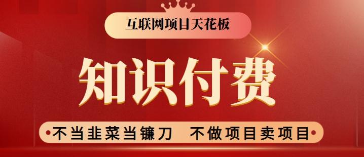 2024互联网项目天花板，新手小白也可以通过知识付费月入10W，实现财富自由【揭秘】-蘑菇资源宝库
