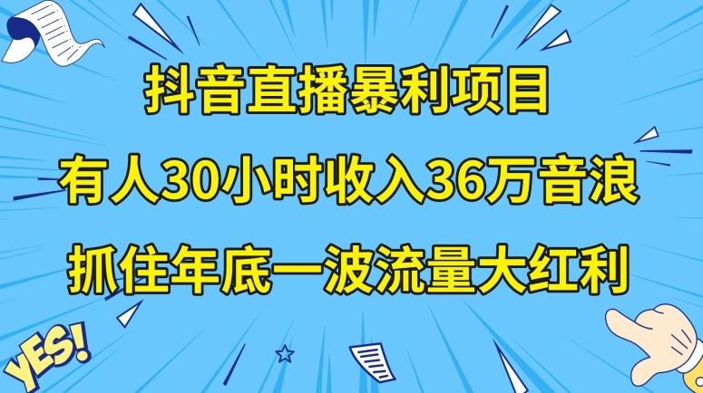 抖音直播暴利项目，有人30小时收入36万音浪，公司宣传片年会视频制作，抓住年底一波流量大红利【揭秘】-灼光资源宝库