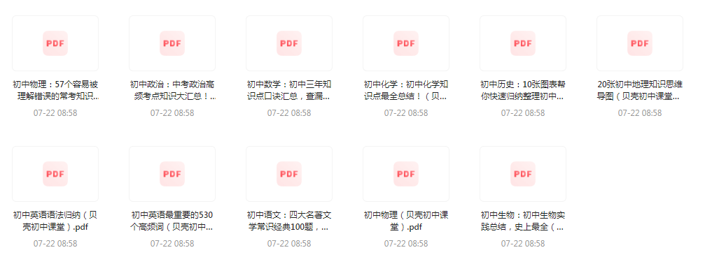 初中全科知识清单资料-灼光资源宝库