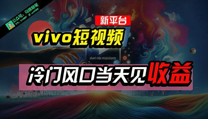 全新平台vivo短视频，新风口AI混剪无脑搬运，冷门风口当天见收益，7天…-灼光资源宝库