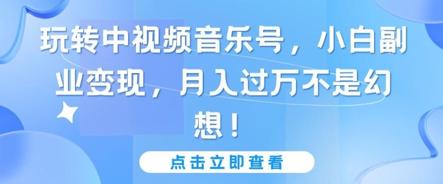 玩转中视频音乐号，小白副业变现，月入过万不是幻想【揭秘】-灼光资源宝库