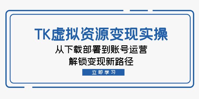 TK虚拟资料变现实操：从下载部署到账号运营，解锁变现新路径-灼光资源宝库