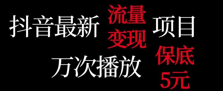 抖音流量变现，万次播放保底5元，额外收入-灼光资源宝库