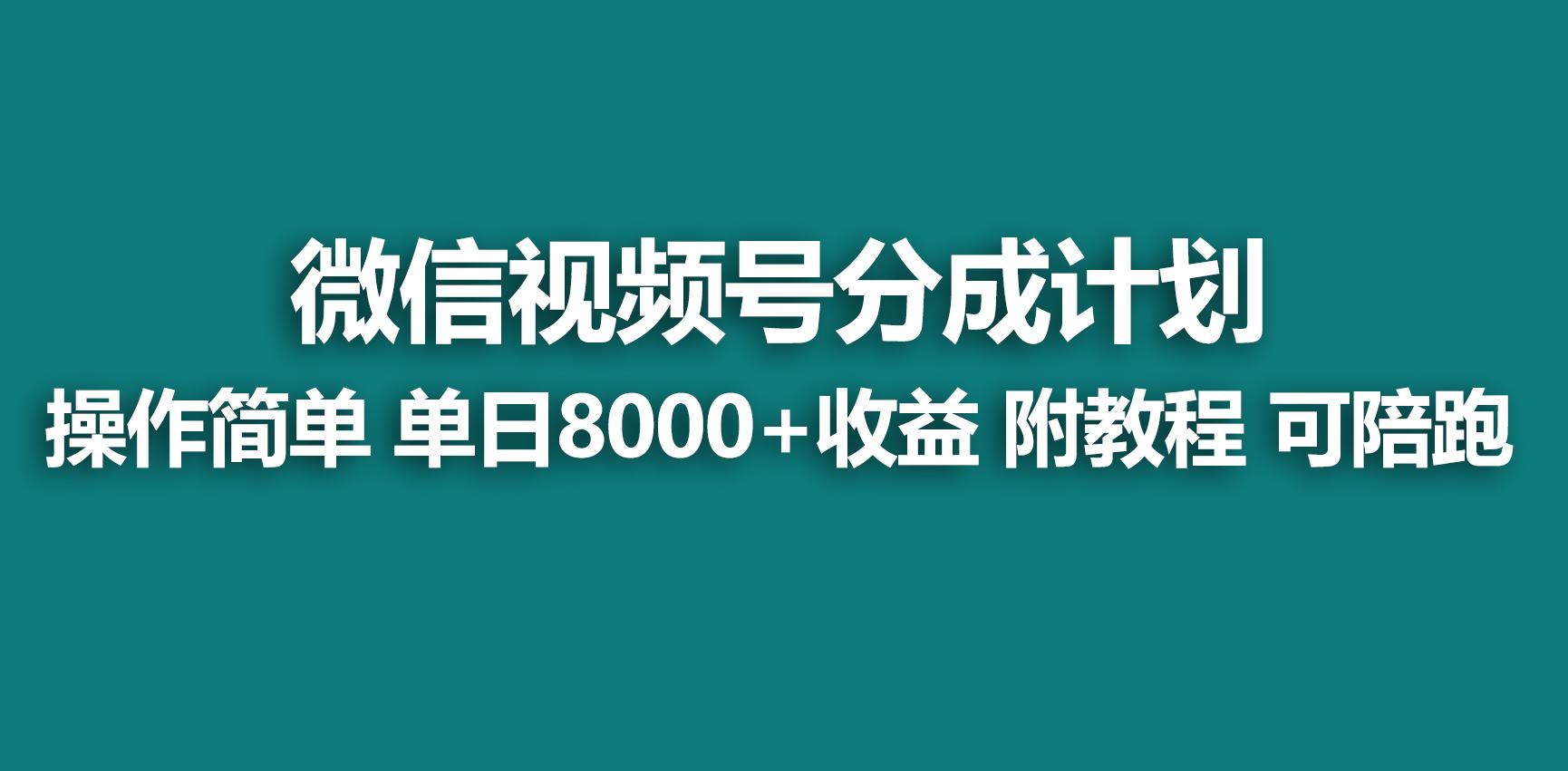 【蓝海项目】视频号分成计划，快速开通收益，单天爆单8000+，送玩法教程-灼光资源宝库