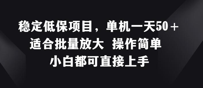 稳定低保项目，单机一天50+适合批量放大 操作简单 小白都可直接上手【揭秘】-灼光资源宝库
