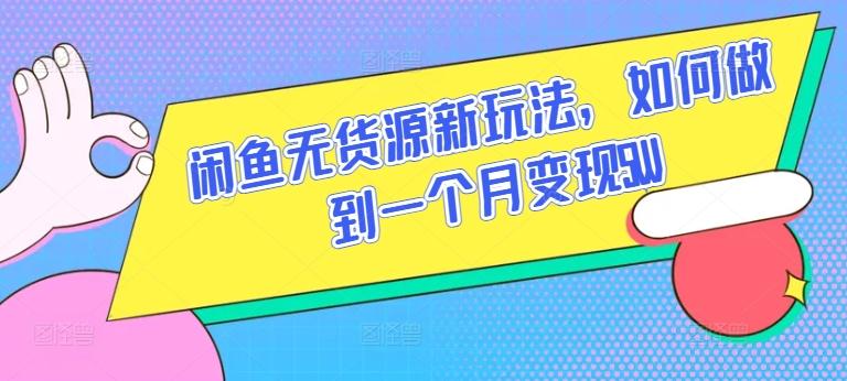闲鱼无货源新玩法，如何做到一个月变现5W【揭秘】-蘑菇资源宝库