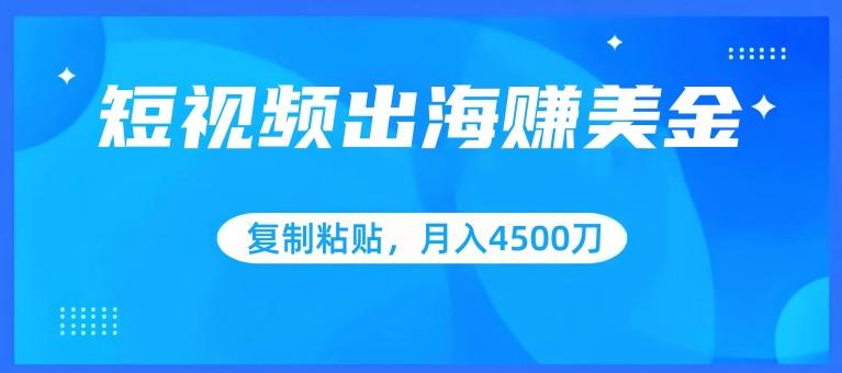 短视频出海赚美金，复制粘贴批量操作，小白轻松掌握，月入4500美刀【揭秘】-灼光资源宝库