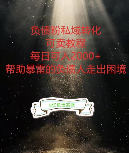 负债粉掘金计划,帮助负债者解决问题,债务规划,债务重组,最好的变现方式【揭秘】