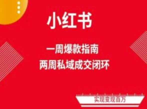 爆款小红书免费流量体系课程(两周变现)，小红书电商教程-灼光资源宝库