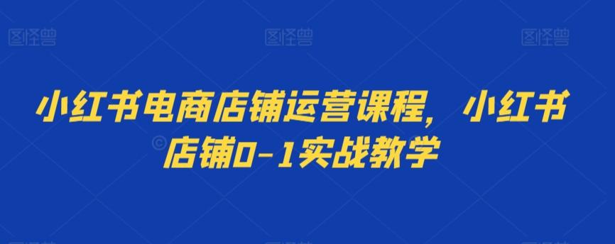 小红书电商店铺运营课程，小红书店铺0-1实战教学-灼光资源宝库