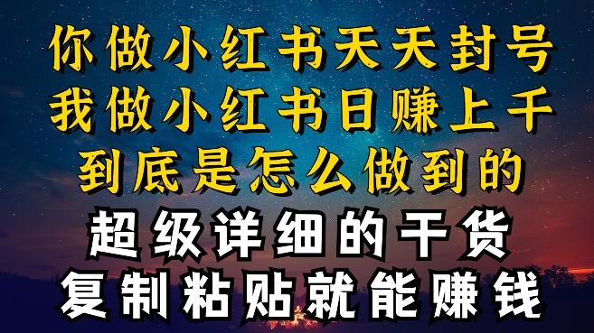 都知道小红书能引流私域变现，可为什么我能一天引流几十人变现上千，但你却频频封号违规被限流【揭秘】-灼光资源宝库