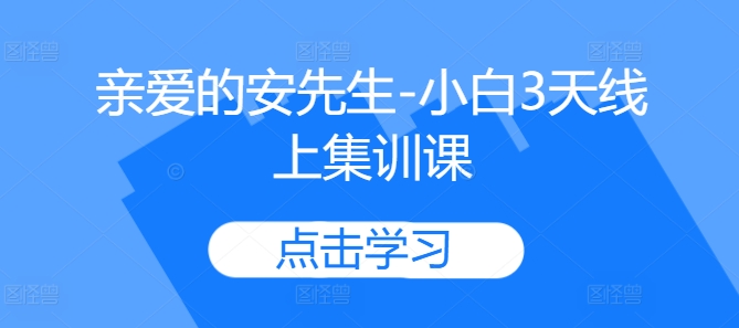亲爱的安先生-小白3天线上集训课-灼光资源宝库
