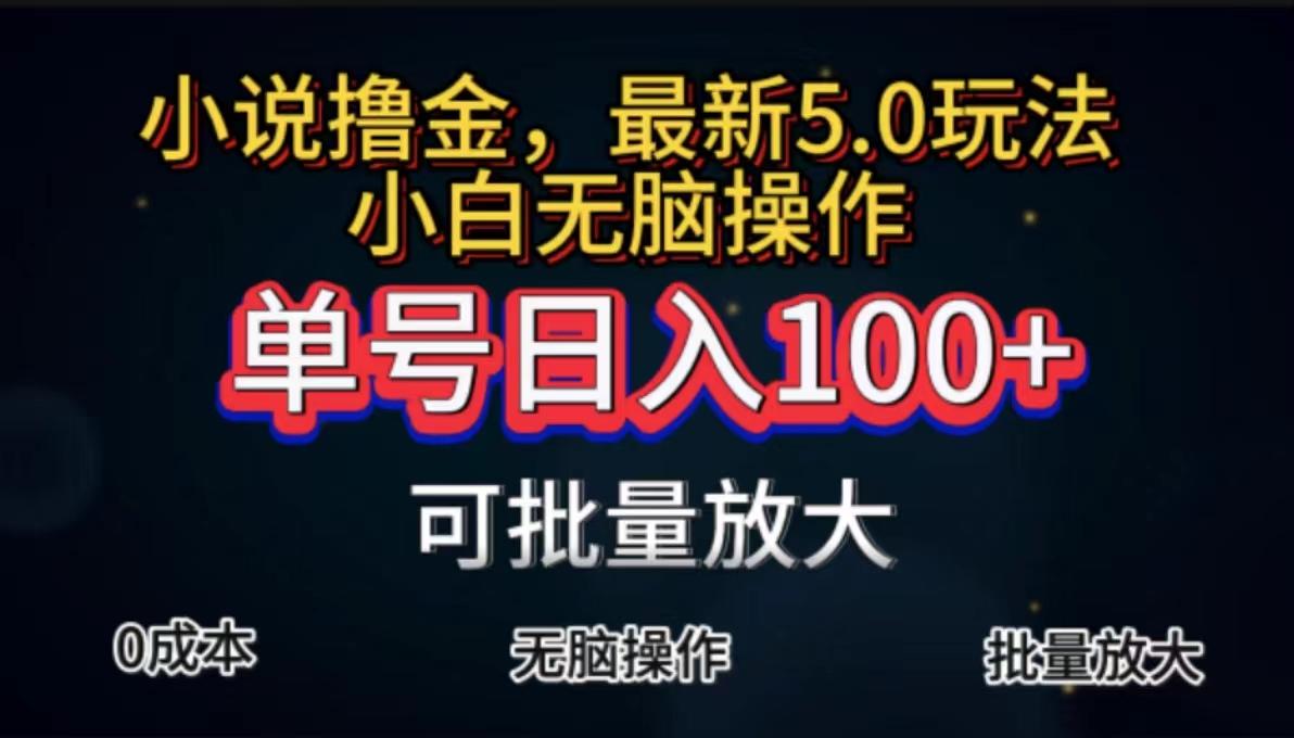 全自动小说撸金，单号日入100+小白轻松上手，无脑操作-灼光资源宝库