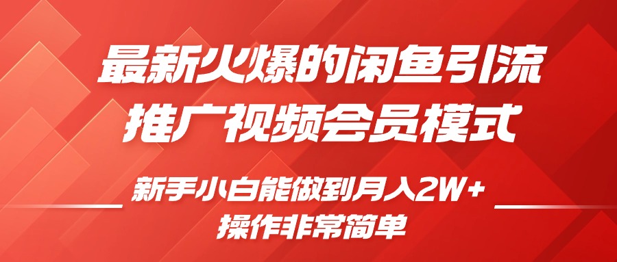 闲鱼引流推广影视会员，0成本就可以操作，新手小白月入过W+【揭秘】-灼光资源宝库