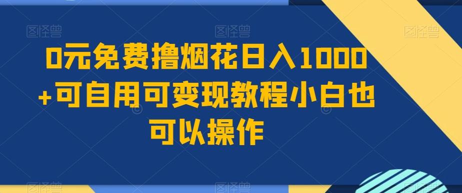 0元免费撸烟花日入1000+可自用可变现教程小白也可以操作，永久免费更新链接-灼光资源宝库