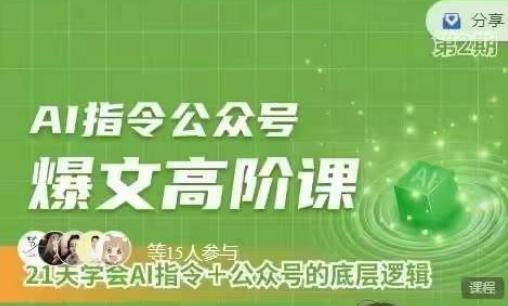 Ai指令公众号高阶课，学会ai指令+公众号的底层逻辑-蘑菇资源宝库