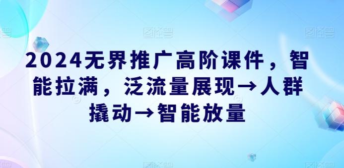 2024无界推广高阶课件，智能拉满，泛流量展现→人群撬动→智能放量-灼光资源宝库