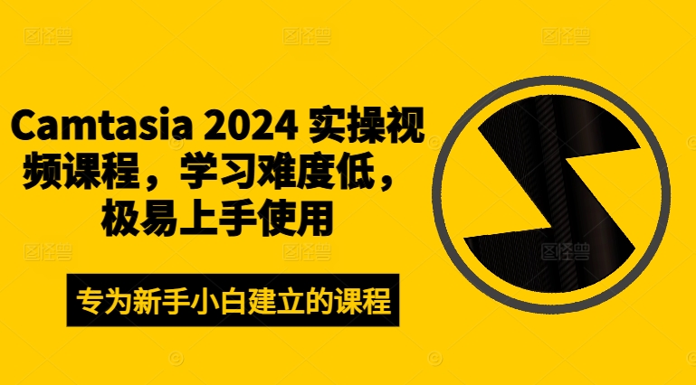 Camtasia 2024 实操视频课程，学习难度低，极易上手使用-灼光资源宝库