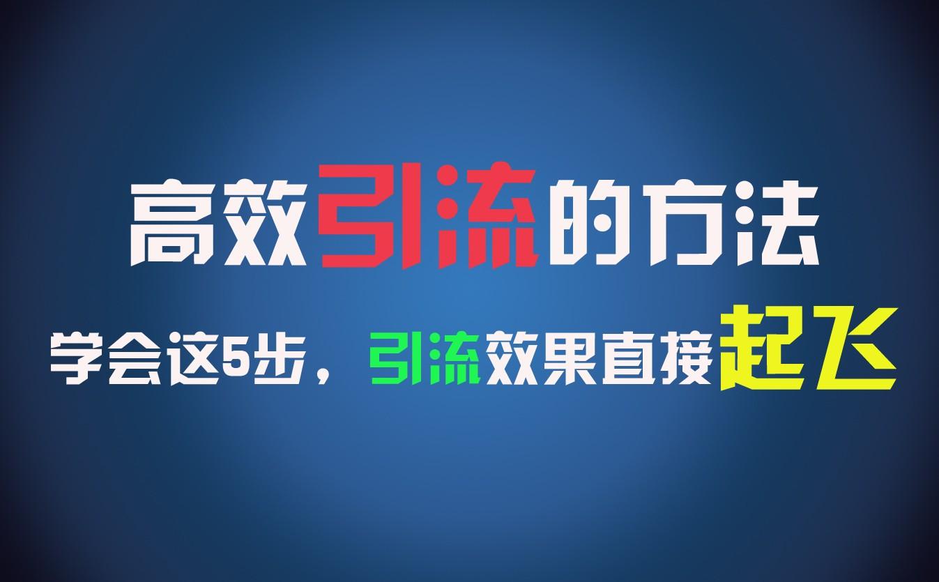 高效引流的方法，可以帮助你日引300+创业粉，一年轻松收入30万，比打工强太多！-灼光资源宝库